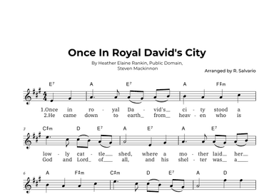 Once In Royal David's City (Key of A Major) (arr. R. Salvario)