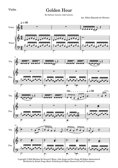 Golden Hour (arr. Fabio Eduardo de Oliveira)
