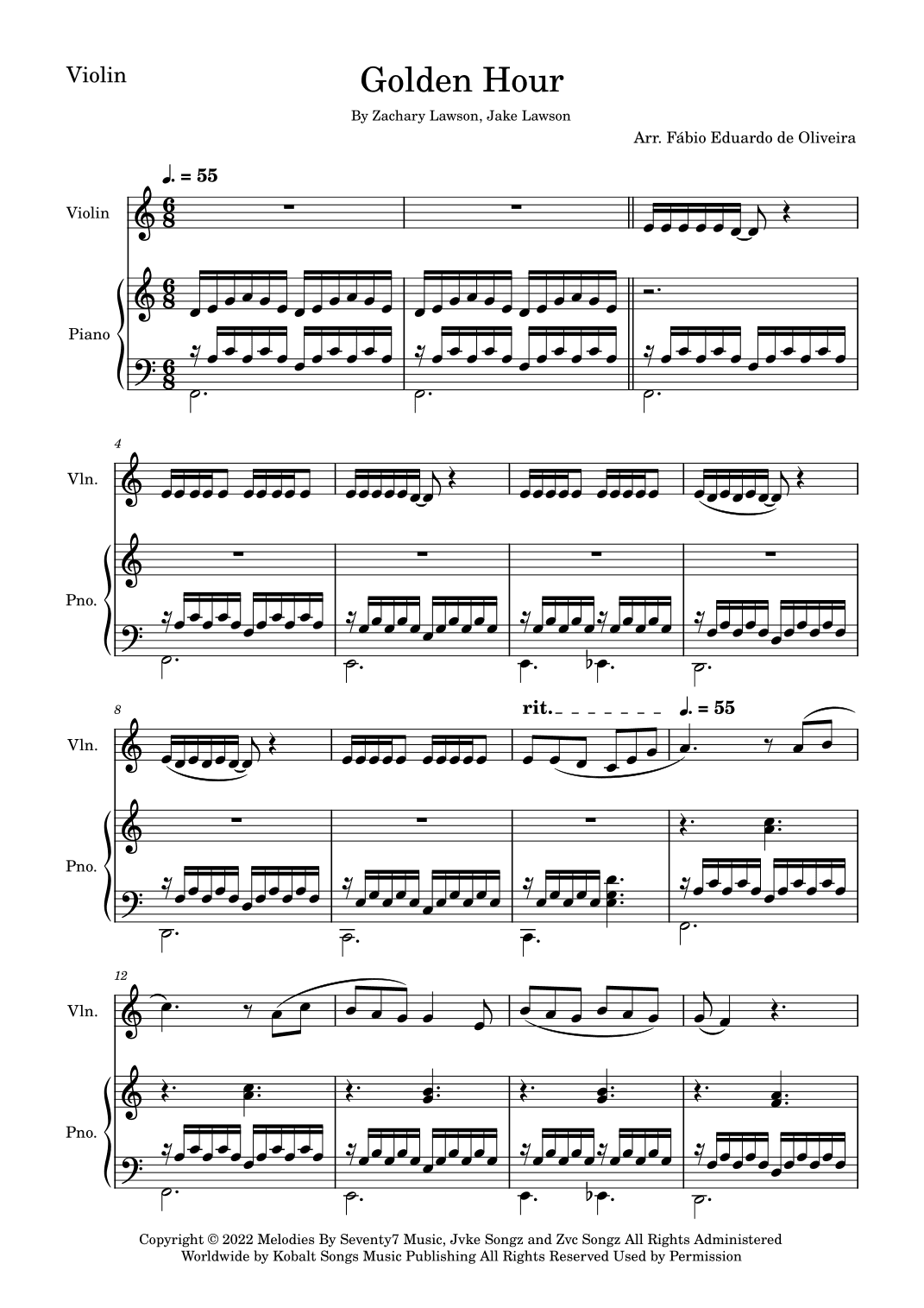 Golden Hour (arr. Fabio Eduardo de Oliveira)