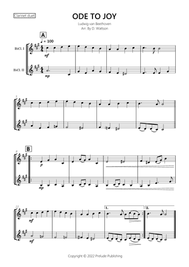 Ode To Joy (arr. D. Wattson)