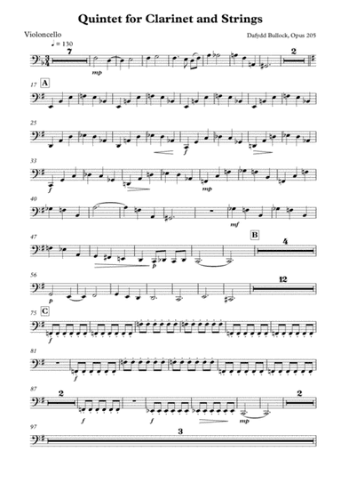 Clarinet Quintet Opus 205 Parts