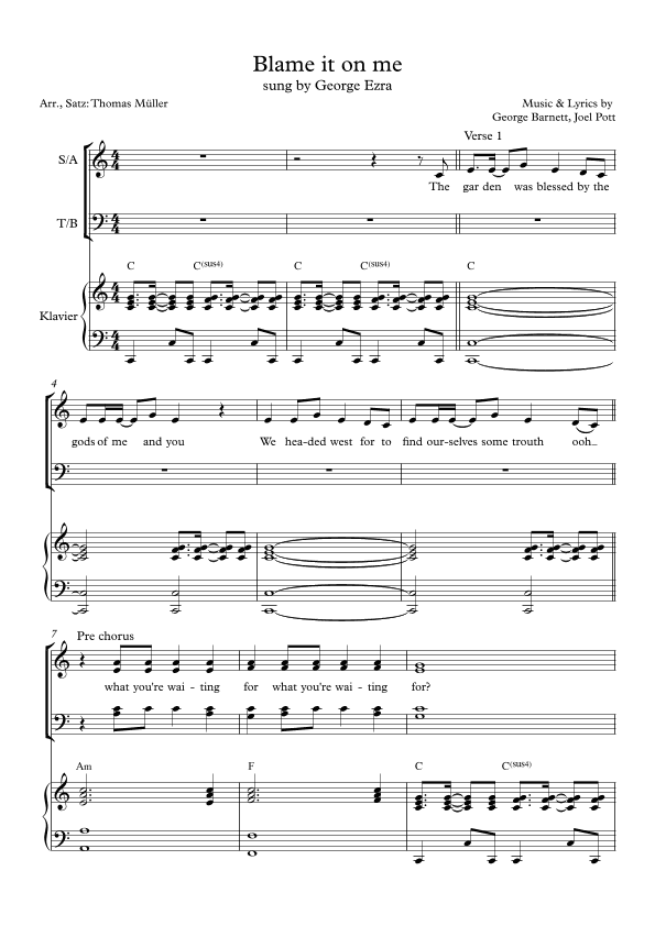 Blame It On Me (arr. Thomas Müller)