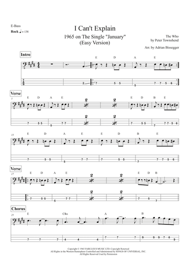 I Can't Explain (arr. Adrian Bissegger)