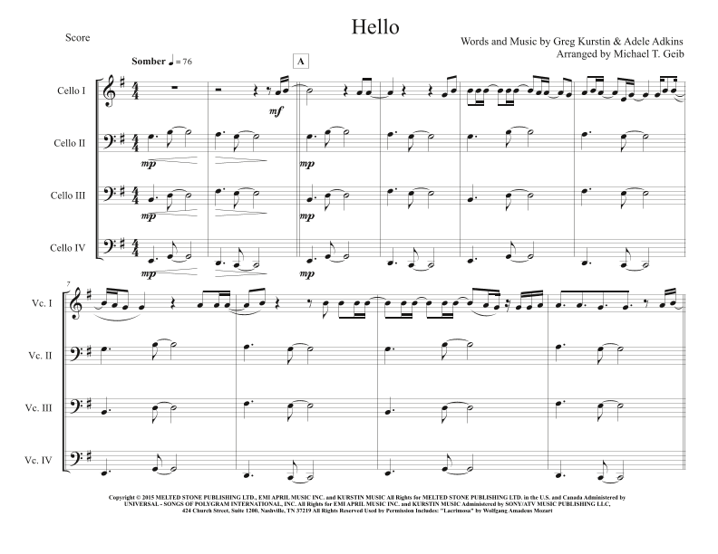 Hello (arr. Michael T. Geib)