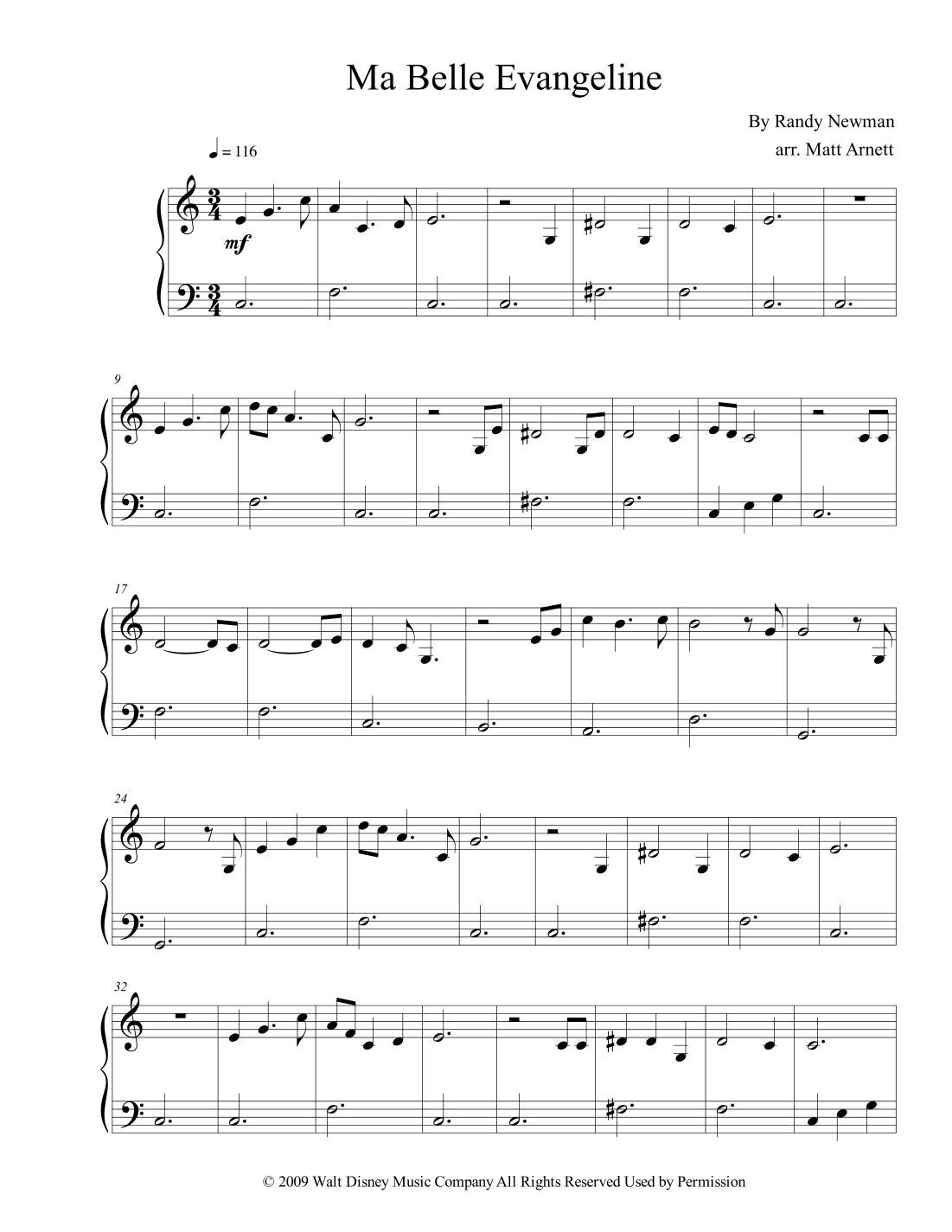 Ma Belle Evangeline (arr. Matt Arnett)