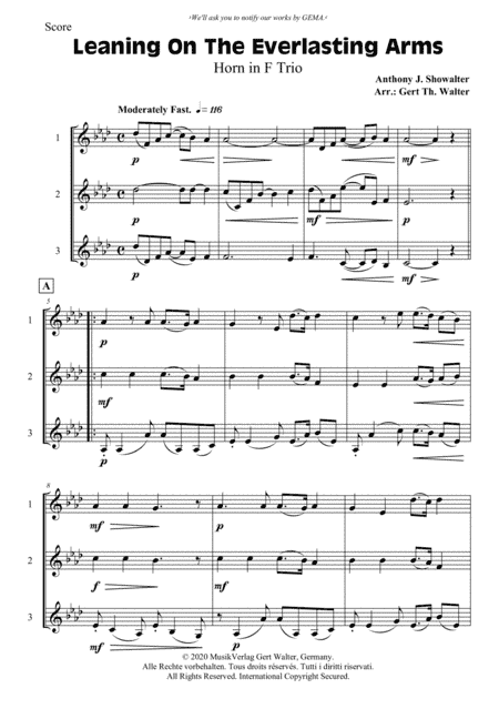 Leaning On The Everlasting Arms (arr. Gert Th. Walter)