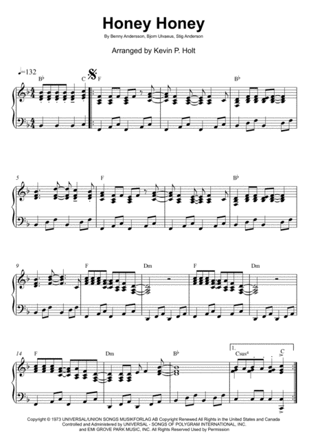 Honey, Honey (arr. Kevin P. Holt)