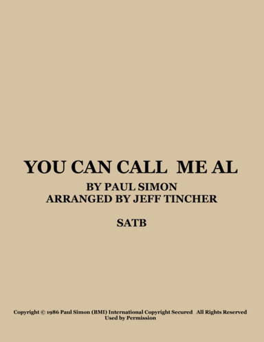 You Can Call Me Al (arr. Jeff Tincher)