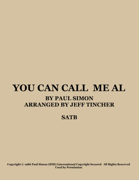 You Can Call Me Al (arr. Jeff Tincher)