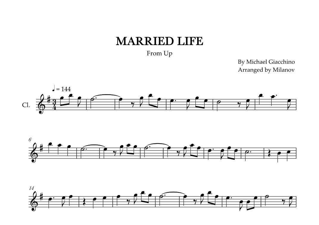 Married Life (arr. Milanov)