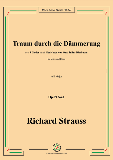 Richard Strauss-Traum durch die Dämmerung,in E Major (arr. OSM Press)
