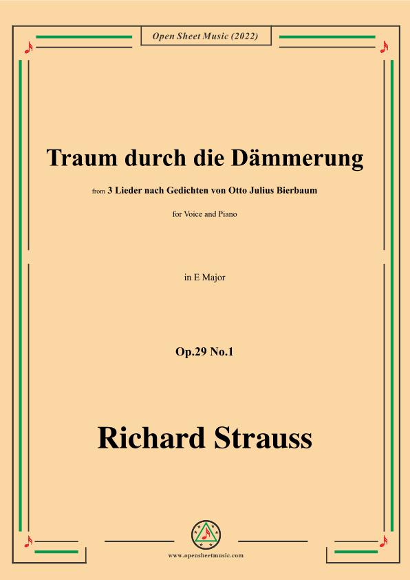 Richard Strauss-Traum durch die Dämmerung,in E Major (arr. OSM Press)