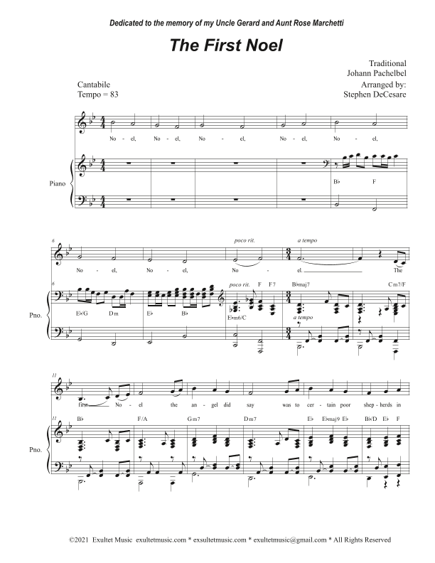 The First Noel (Unison choir) (arr. Stephen DeCesare)