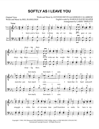 Softly As I Leave You (arr. Larry Triplett)