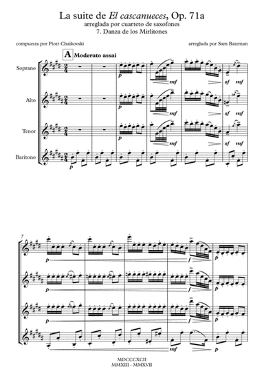 La suite de El cascanueces - 7. Danza de los Mirlitones (arr. Sam Bateman)