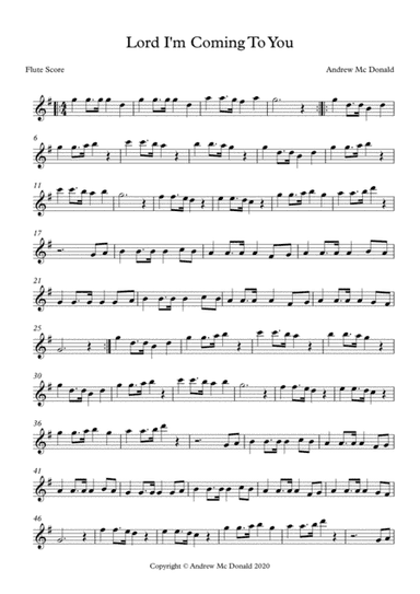Lord I'm Coming To You Flute Score