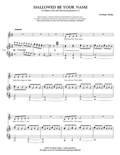 Hallowed Be Your Name (in C)
