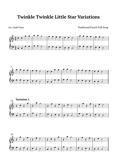 Twinkle Twinkle Little Star Variations (arr. André Nusa)