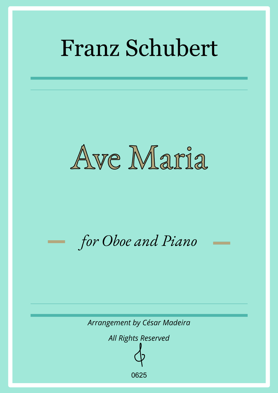 Ave Maria by Schubert - Oboe and Piano (Individual Parts) (arr. César Madeira)