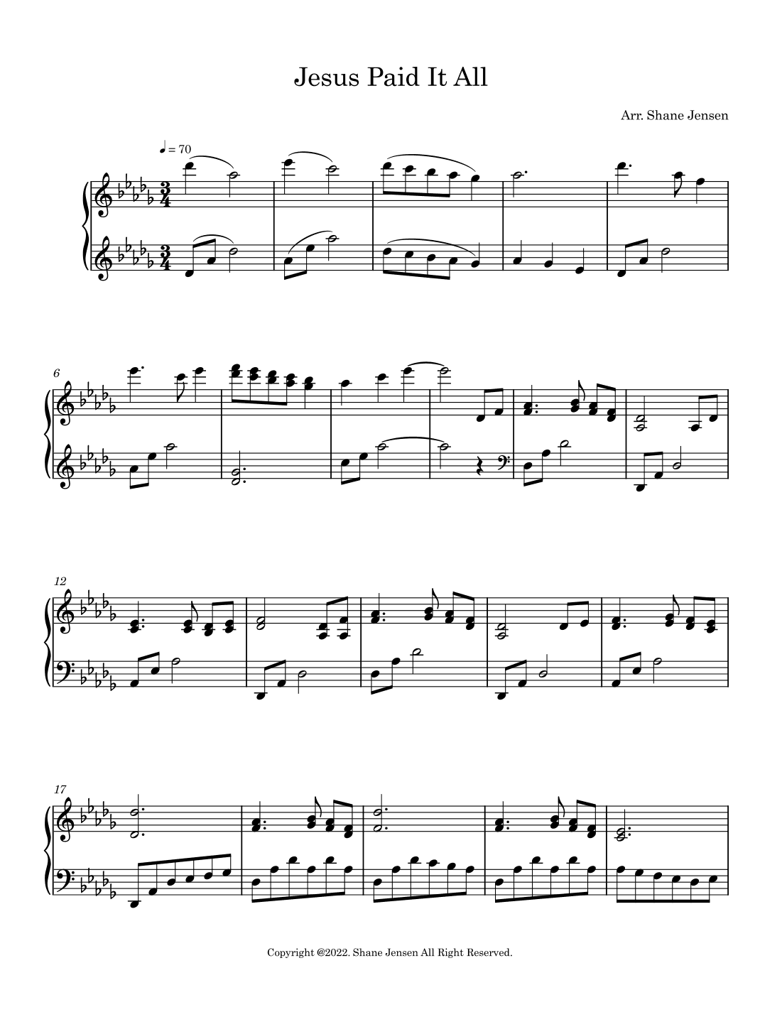 Jesus Paid It All (arr. Shane Jensen)