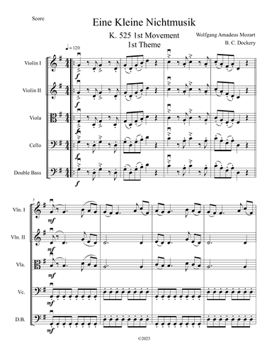 Eine Kleine Nachtmusik (A Little Night Music) for String Orchestra or Quintet (arr. B. C. Dockery)