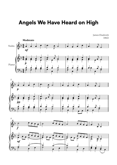 Angels we have heard on high (for Violin and Piano) (arr. Cadenza Editions)
