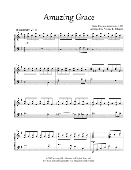 Amazing Grace (Beautiful Piano Solo) (arr. Abigail L. Johnson)