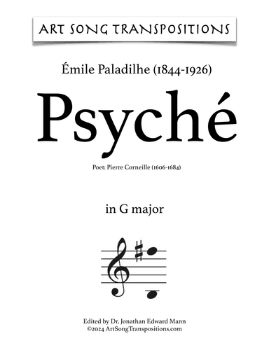PALADILHE: Psyché (transposed to G major and G-flat major) (arr. ArtSongTranspositions.com)