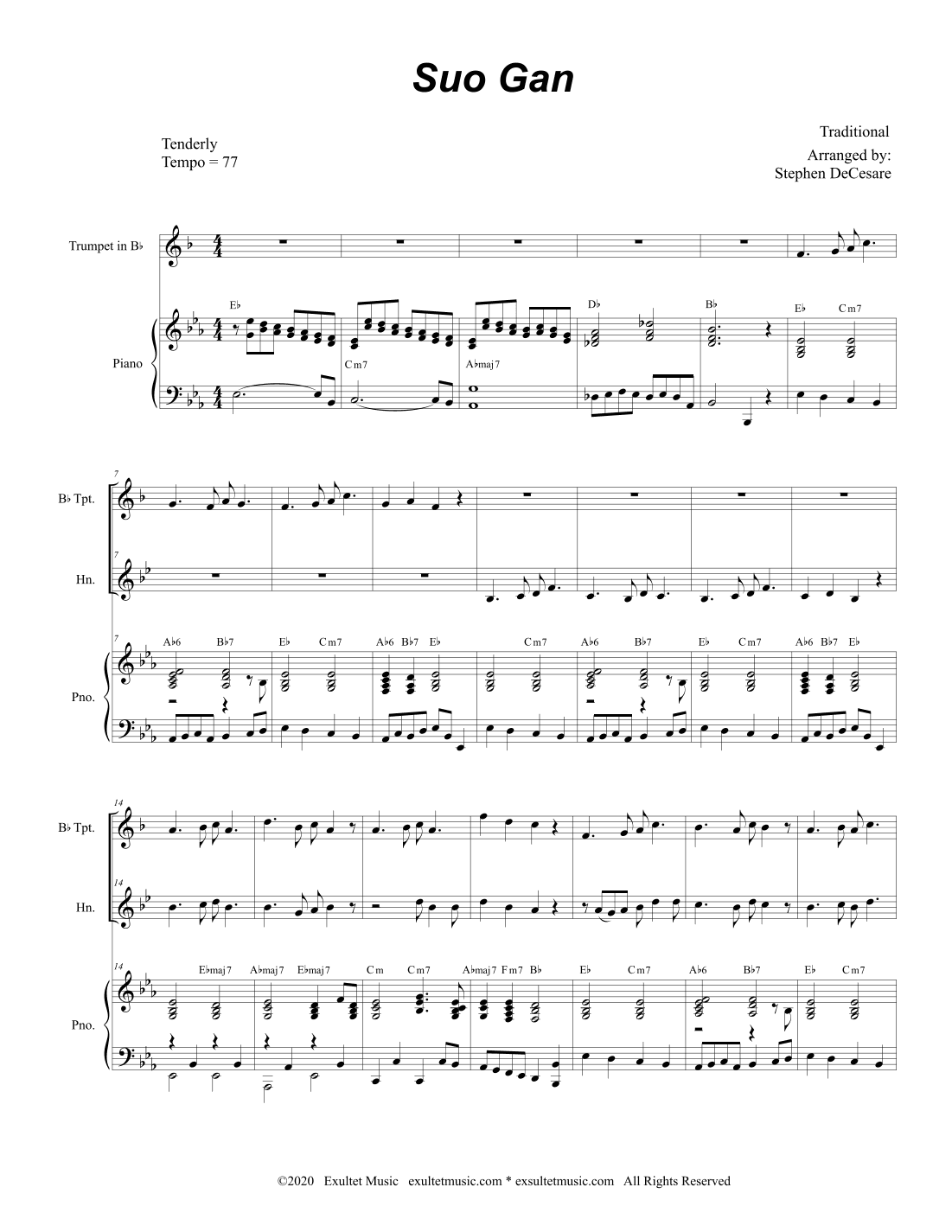 Suo Gan (Duet for Bb-Trumpet and French Horn) (arr. Stephen DeCesare)