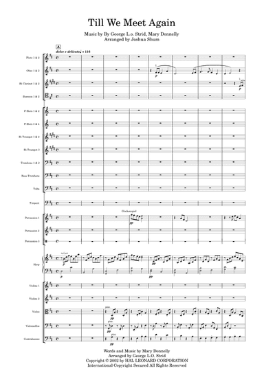 Till We Meet Again - Score Only (arr. Joshua Shum)
