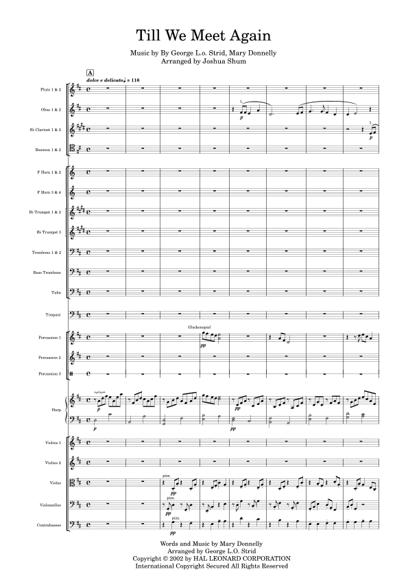 Till We Meet Again - Score Only (arr. Joshua Shum)