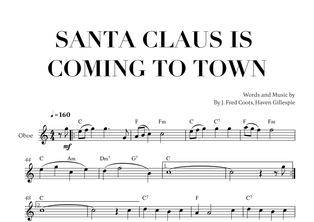 Santa Claus Is Comin' To Town (arr. Cadenza Editions)