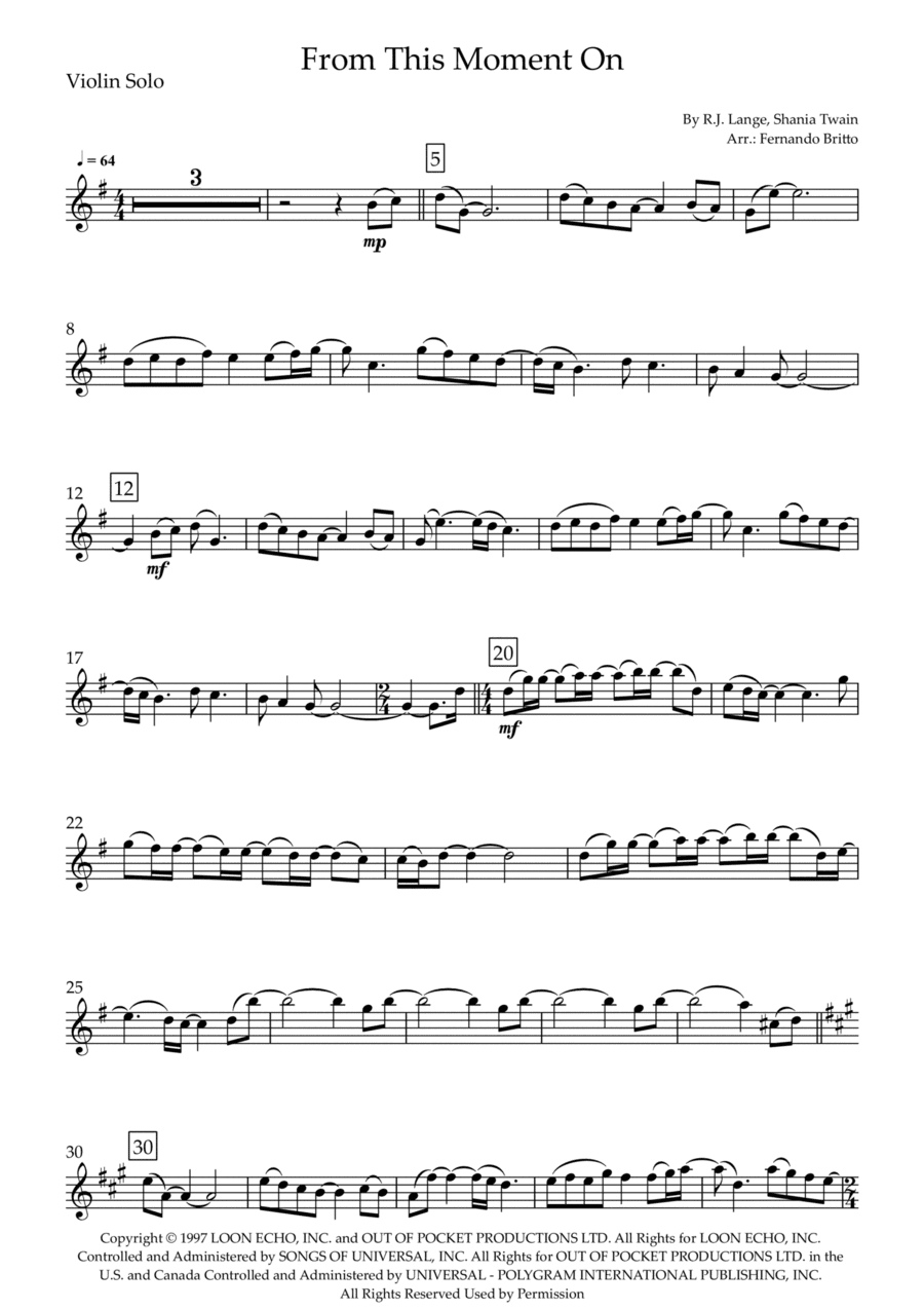 From This Moment On (arr. Fernando Britto)