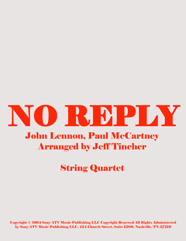 No Reply (arr. Jeff Tincher)