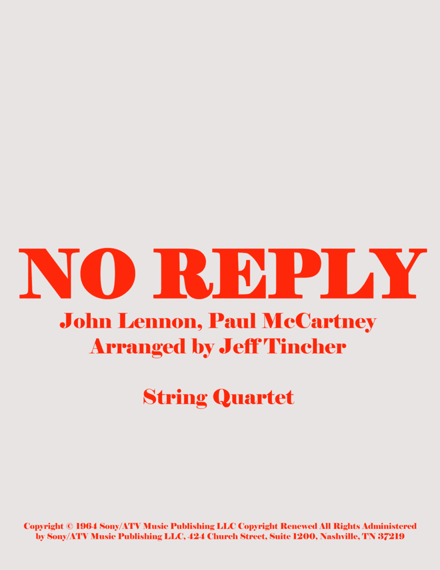 No Reply (arr. Jeff Tincher)