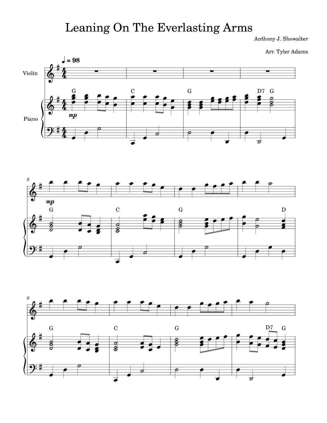 Leaning On The Everlasting Arms (arr. Tyler Adams)