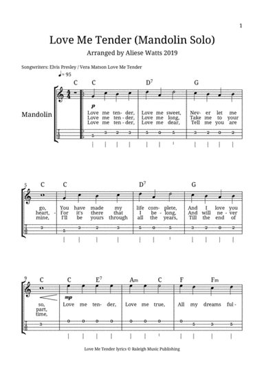 Love Me Tender (arr. Aliese Watts)