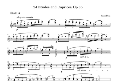 DONT 24 Etudes and Caprices Op35, for Violin No 14 (arr. String Masters)
