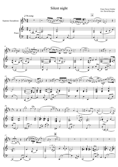 Silent night (soprano sax & piano) (arr. David Kocijan)
