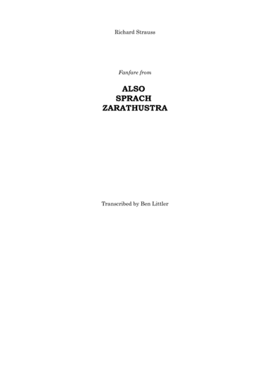 Fanfare from Also Sprach Zarathustra (arr. Ben Littler)