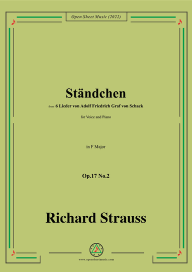 Richard Strauss-Ständchen,in F Major (arr. OSM Press)