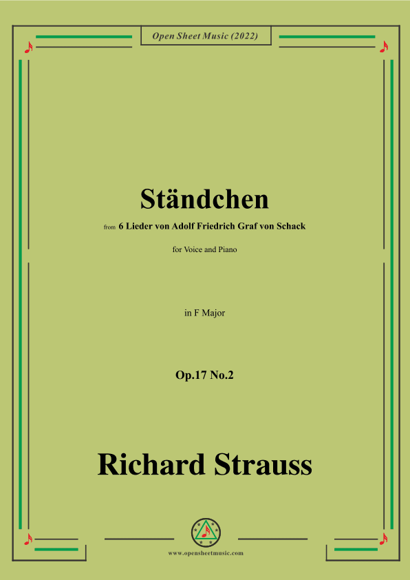 Richard Strauss-Ständchen,in F Major (arr. OSM Press)
