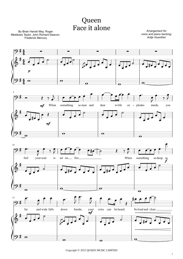 Face It Alone (arr. Antje Günther)