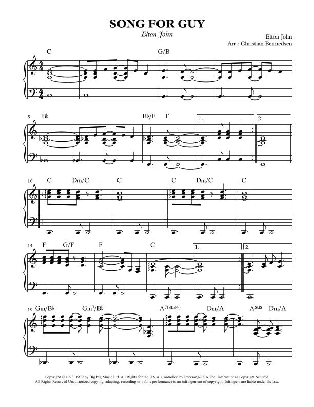 Song For Guy (arr. Christian Bennedsen)