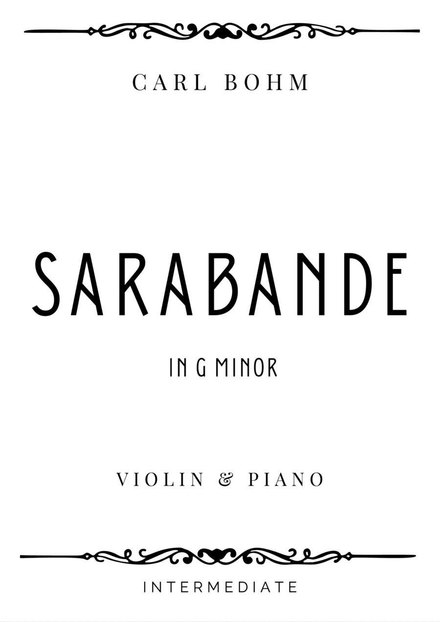Bohm - Sarabande in G Minor - Intermediate (arr. Piacere Music Sheets)