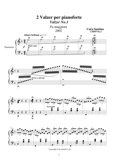 2 Waltzes for piano - CS059