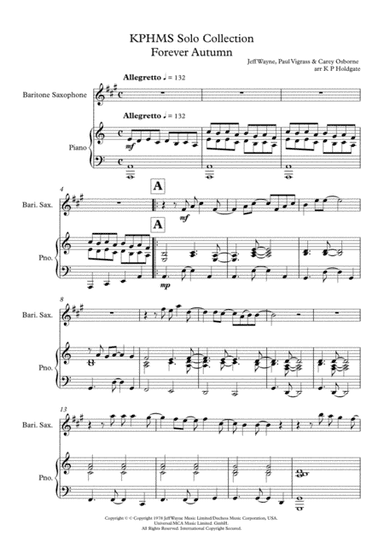 Forever Autumn (arr. Kevin P Holdgate)