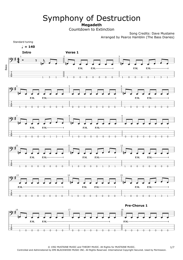 Symphony Of Destruction (arr. The Bass Diaries)