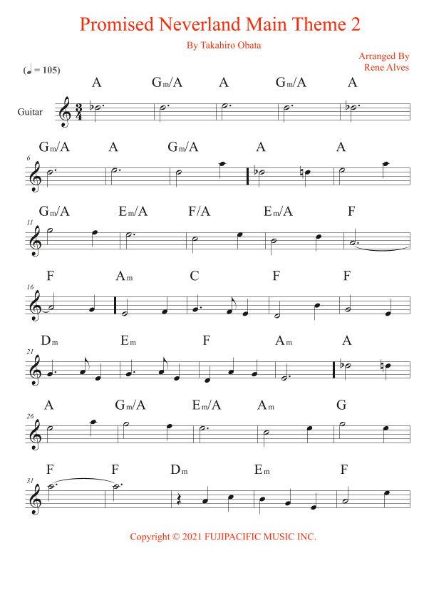 Promised Neverland Main Theme 2 (arr. Rene Alves)