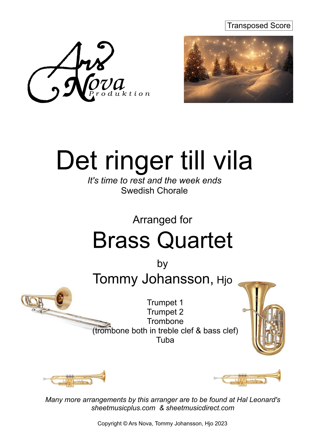 Det ringer till vila (Brass Quartet) (arr. Tommy Johansson, Hjo)